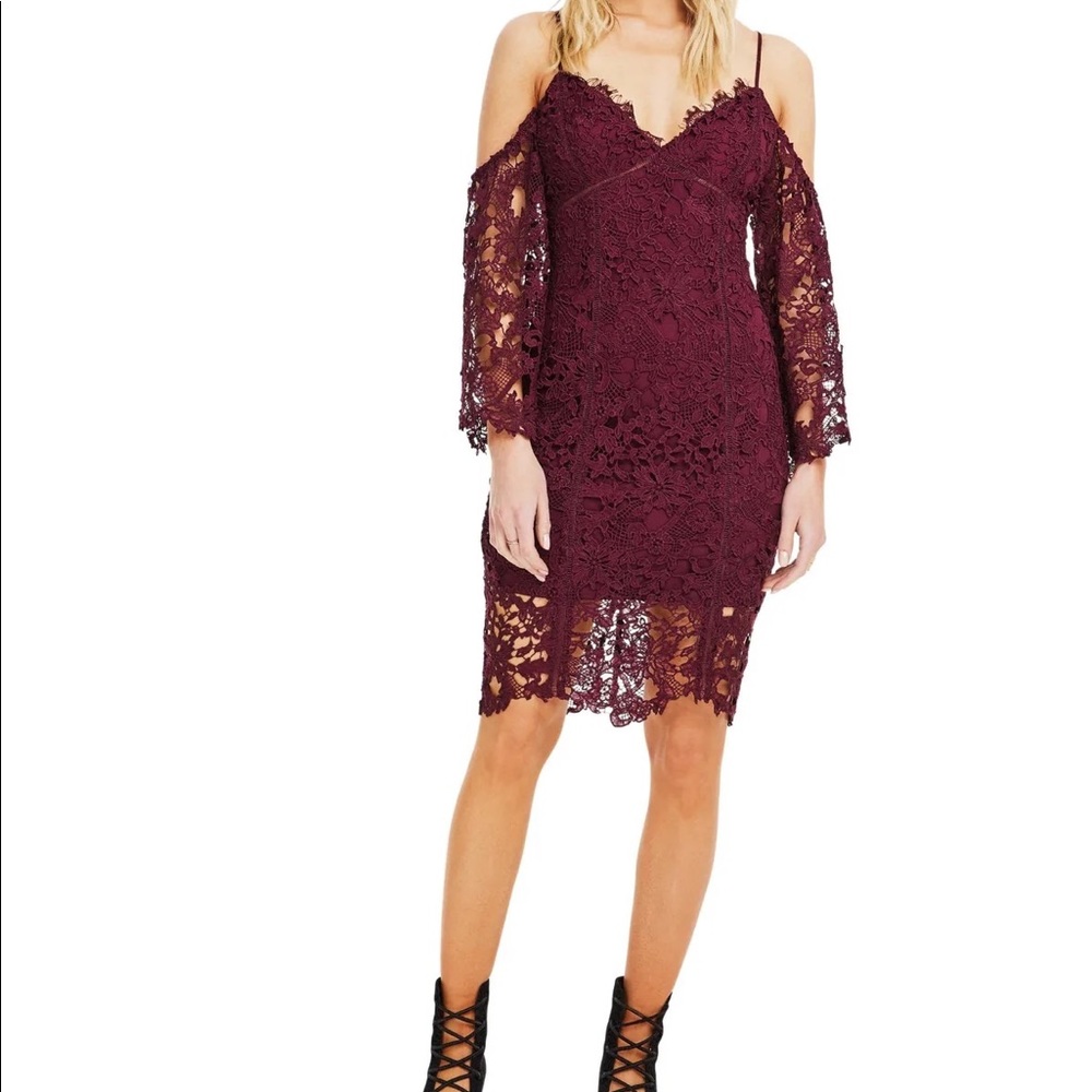 ASTR Giselle Lace Dress color Wine size Small NWT